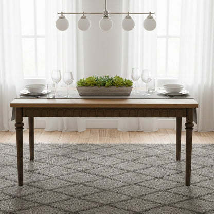 Solid Wood Dining Table with Turned Legs | 4 Seater Dining Table