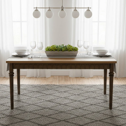 Solid Wood Dining Table with Turned Legs | 4 Seater Dining Table