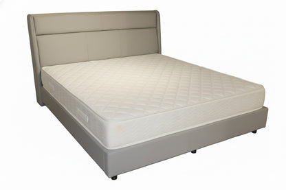 Modern Upholstered King Bed 180×200 cm – Premium Grey Headboard