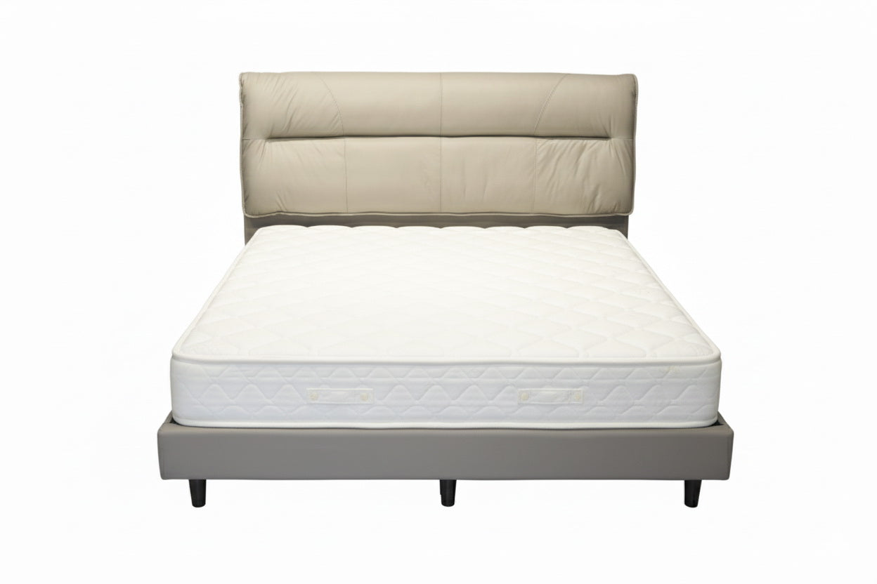 Modern Upholstered King Bed 180×200 cm – Beige Premium Design