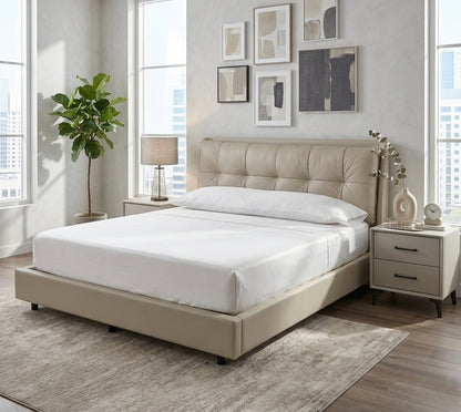 Tufted Upholstered King Size Bed – Modern Luxury Platform Bed Frame