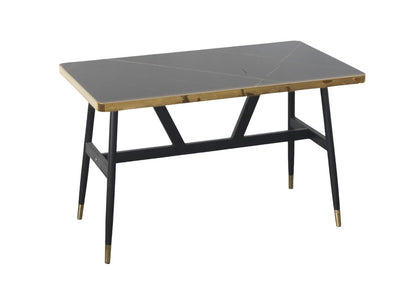 4 Seater Marble Finish Dining Table Set with Swivel Chairs