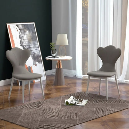 Grey Upholstered Dining Chair – Elegant Iron Frame Design (Set of 2 & 4) FURNIZA