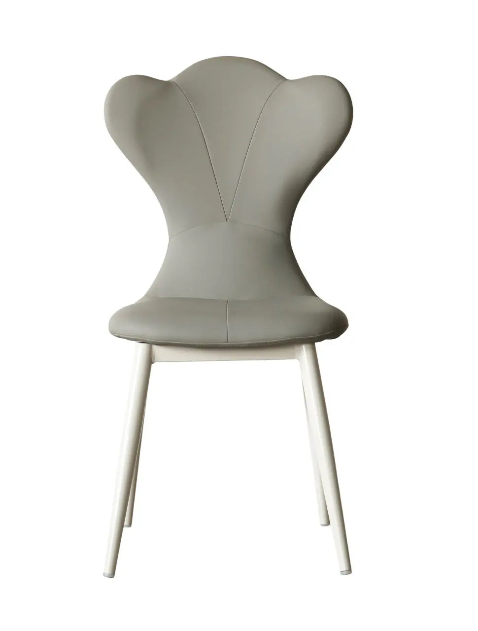 Grey Upholstered Dining Chair – Elegant Iron Frame Design FURNIZA