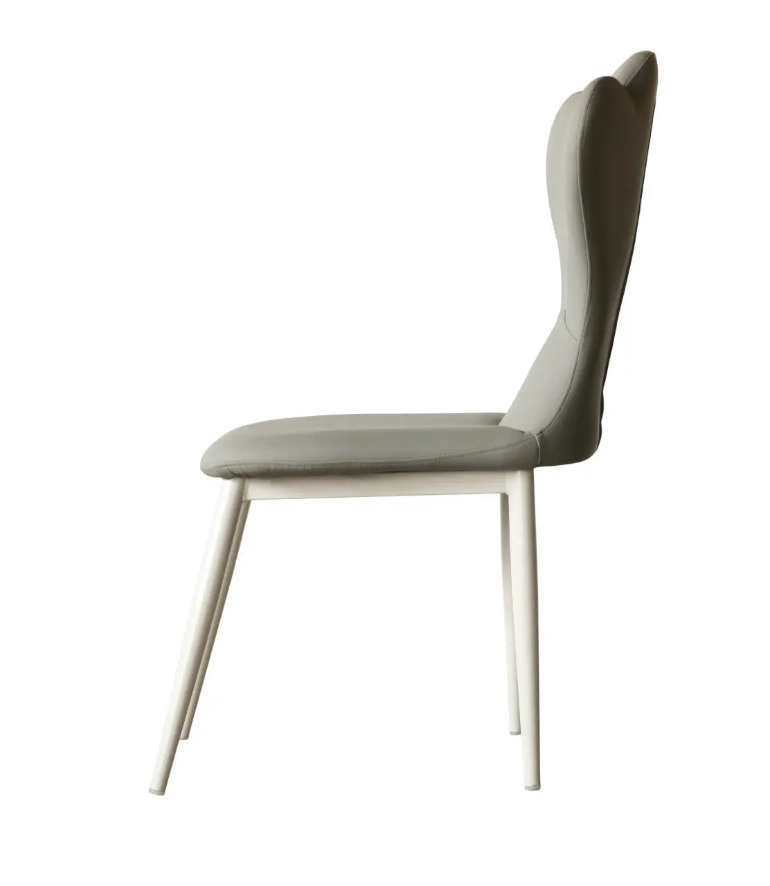 Grey Upholstered Dining Chair – Elegant Iron Frame Design FURNIZA