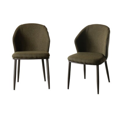 Khaki Fabric Dining Chair – Modern Iron Frame Design ( Set of 2 & 4) FURNIZA