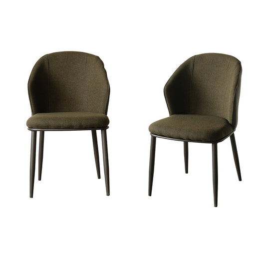 Khaki Fabric Dining Chair – Modern Iron Frame Design ( Set of 2 & 4) FURNIZA
