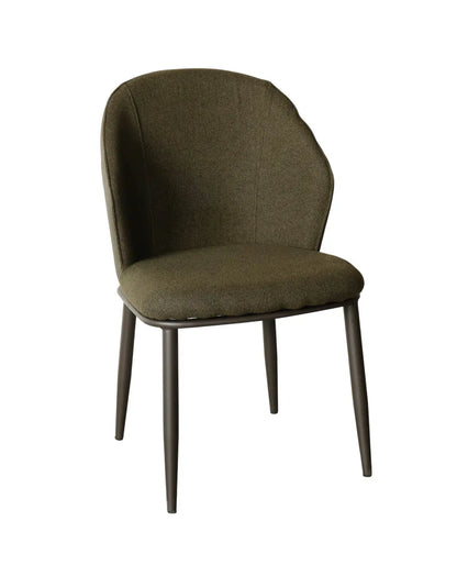 Khaki Fabric Dining Chair – Modern Iron Frame Design FURNIZA
