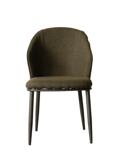 Khaki Fabric Dining Chair – Modern Iron Frame Design FURNIZA