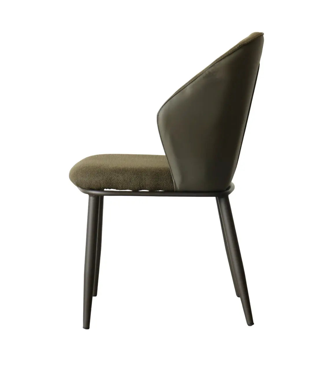 Khaki Fabric Dining Chair – Modern Iron Frame Design FURNIZA
