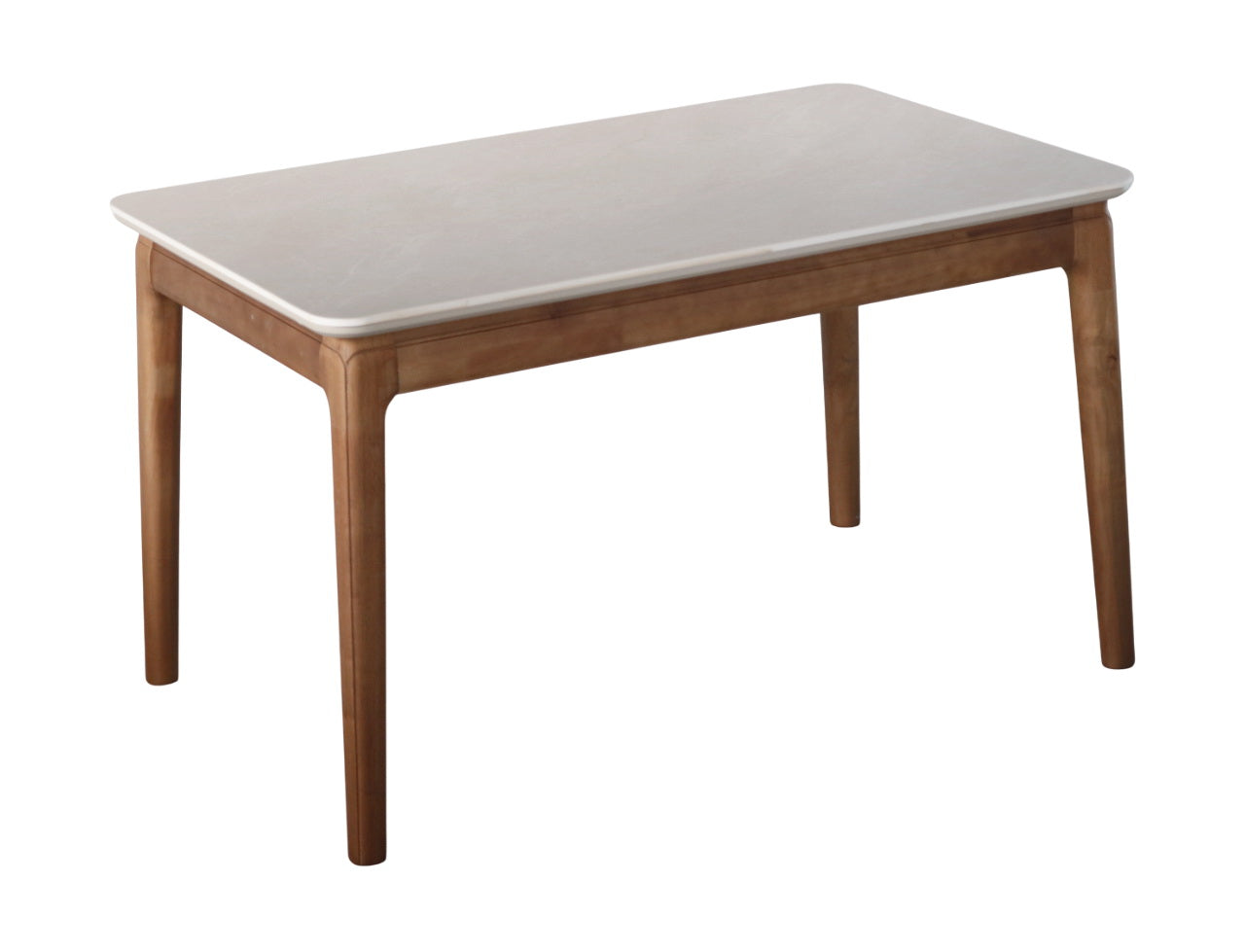 Modern Wooden Dining Table with Stone Finish Top – 4 to 6 Seater
