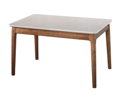 Modern Wooden Dining Table with Stone Finish Top – 4 to 6 Seater