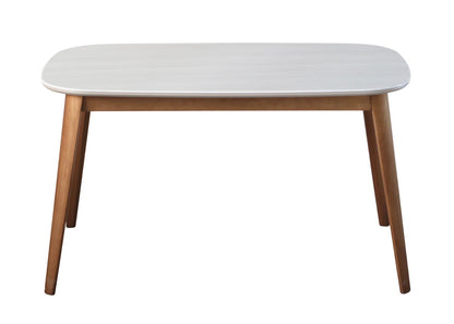 Modern Wooden Dining Table with Rounded White Top – 4 Seater