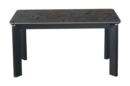 Modern Black Dining Table with Marble Finish Top – 4 Seater