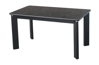 Modern Black Dining Table with Marble Finish Top – 4 Seater