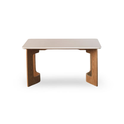 Contemporary Wooden 4 Seater Dining Table Set with Cushioned Chairs