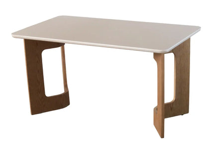 Contemporary Wooden 4 Seater Dining Table Set with Cushioned Chairs FURNIZA