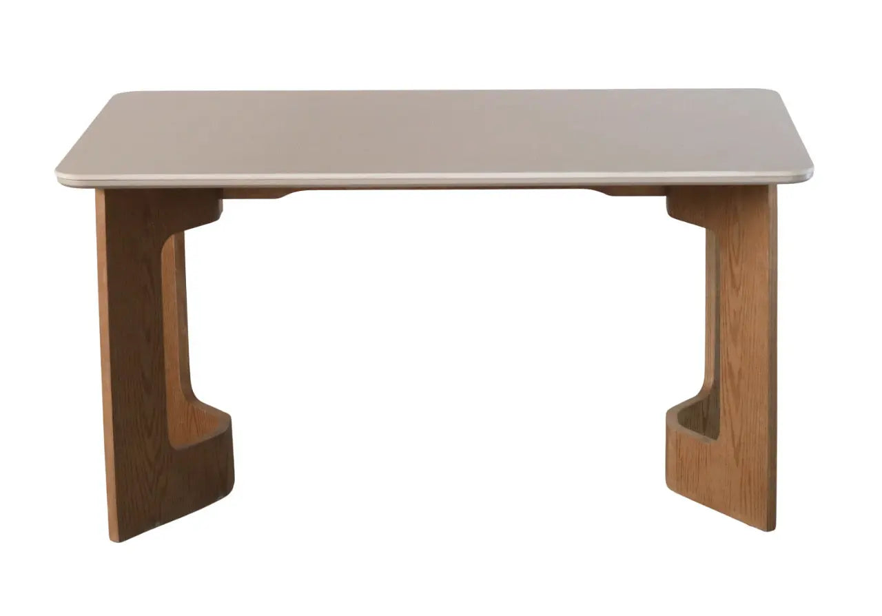Contemporary Wooden 4 Seater Dining Table Set with Cushioned Chairs FURNIZA