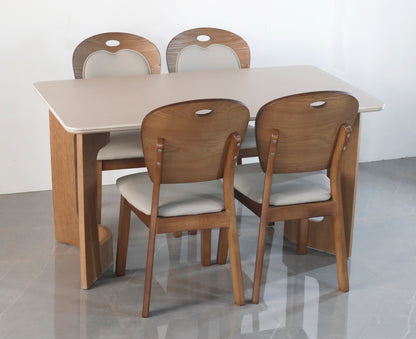 Modern Solid Wood Dining Table with White Top | Minimalist Design