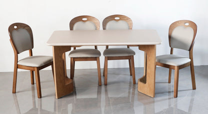 Modern Solid Wood Dining Table with White Top | Minimalist Design