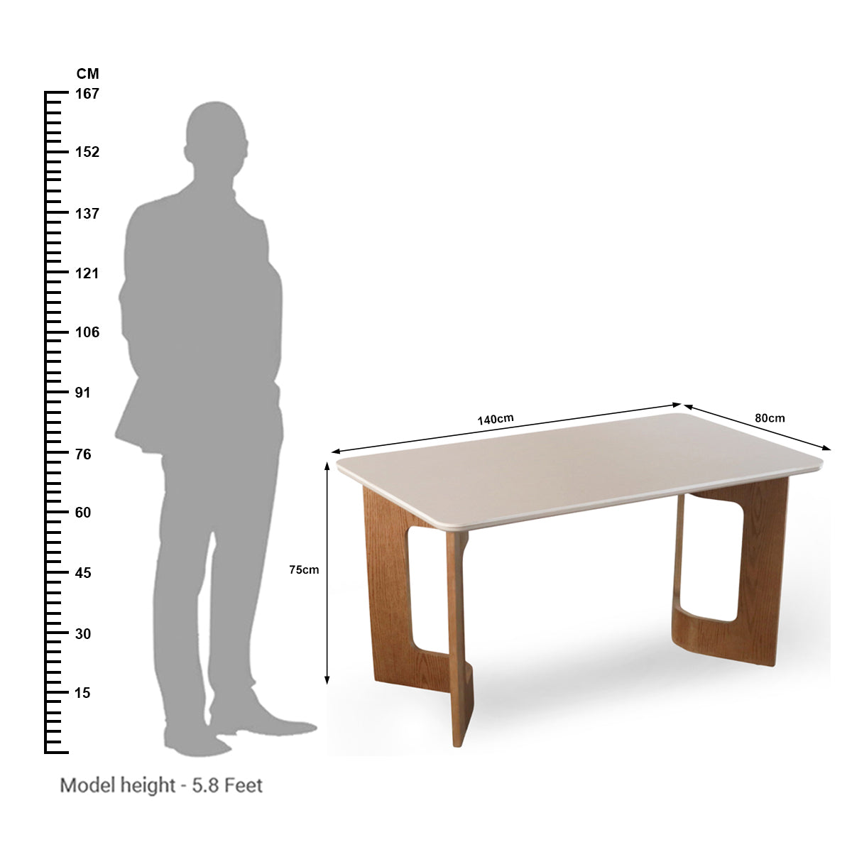Modern Solid Wood Dining Table with White Top | Minimalist Design