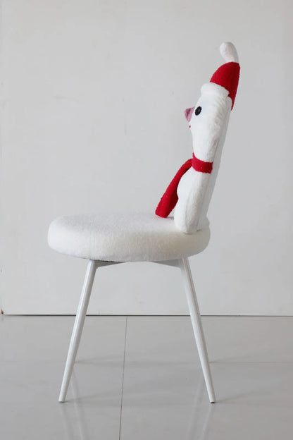 Kids Snowman Chair with Soft Cushion and White Iron Legs – Christmas Edition FURNIZA