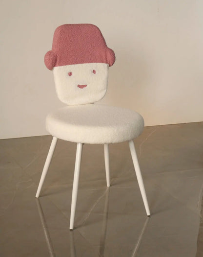 Kids Chair with Pink Cap Design & Soft White Cushion – Fun Character Edition FURNIZA