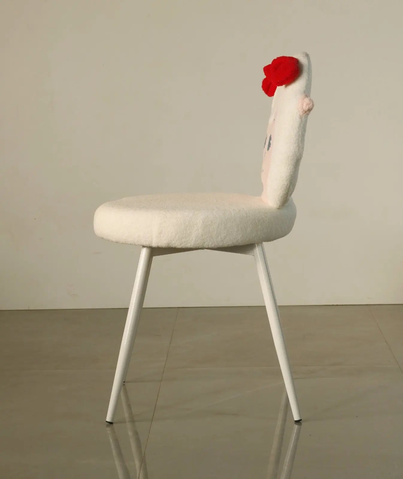 Kids Sheep Face Chair with Red Bow & White Cushion – Cozy Animal Design FURNIZA