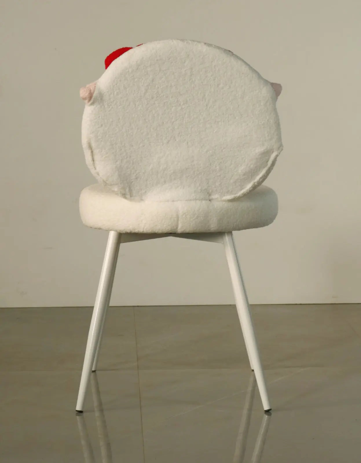 Kids Sheep Face Chair with Red Bow & White Cushion – Cozy Animal Design FURNIZA