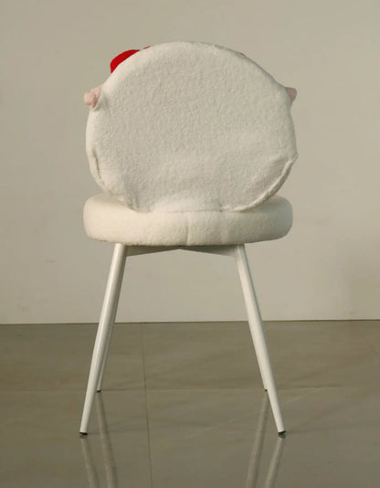 Kids Sheep Face Chair with Red Bow & White Cushion – Cozy Animal Design FURNIZA