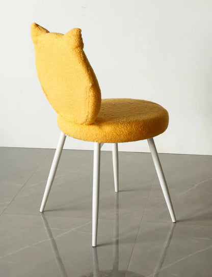 Kids Dorami Chair with Yellow Boucle Fabric & White Metal Legs FURNIZA