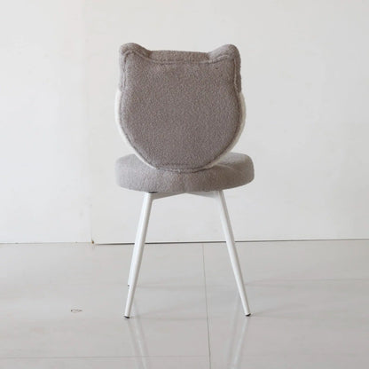 Kids Husky Chair with Grey & White Boucle Fabric – Cute Animal Design FURNIZA