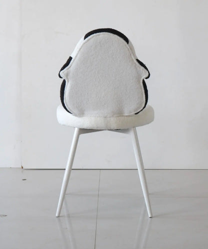 Kids Penguin Chair with White Boucle Fabric & White Metal Legs – Winter Animal Edition FURNIZA