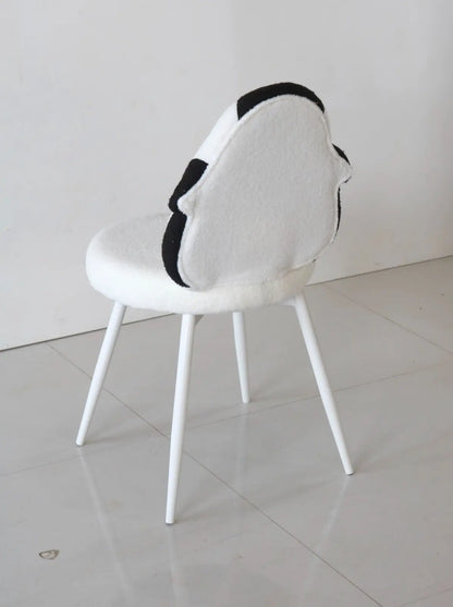 Kids Penguin Chair with White Boucle Fabric & White Metal Legs – Winter Animal Edition FURNIZA