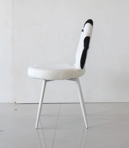 Kids Penguin Chair with White Boucle Fabric & White Metal Legs – Winter Animal Edition FURNIZA