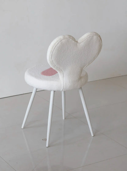 Kids Heart Chair with Pink & White Boucle Fabric – Love Edition FURNIZA
