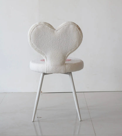 Kids Heart Chair with Pink & White Boucle Fabric – Love Edition FURNIZA
