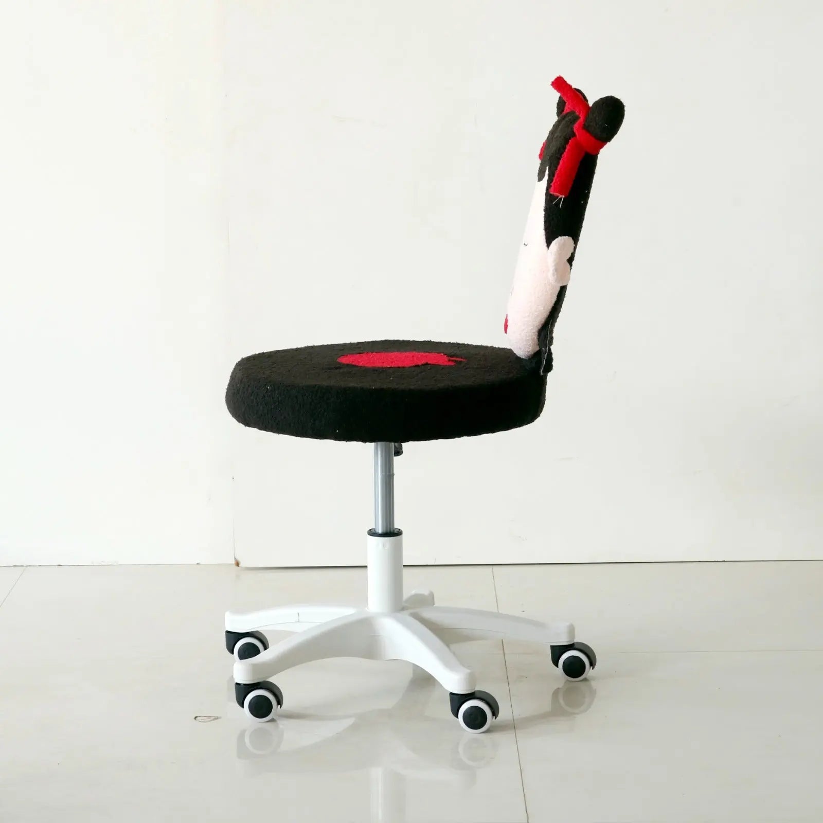 Kids Study Chair with Black & Red Character Design – Swivel Base FURNIZA