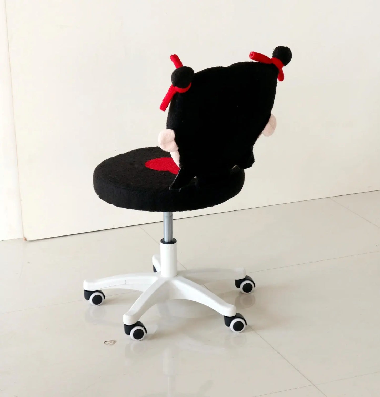 Kids Study Chair with Black & Red Character Design – Swivel Base FURNIZA
