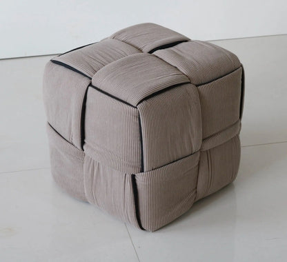 Soft Padded Corduroy Pouf for Kids – Grey FURNIZA