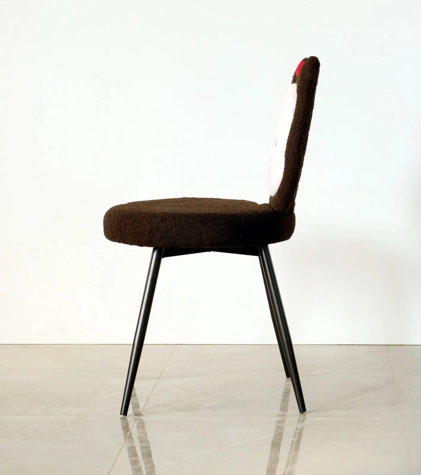 Kids Minnie Theme Chair – Black & White with Red Bow FURNIZA