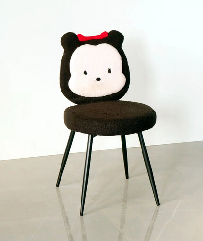 Kids Minnie Theme Chair – Black & White with Red Bow FURNIZA
