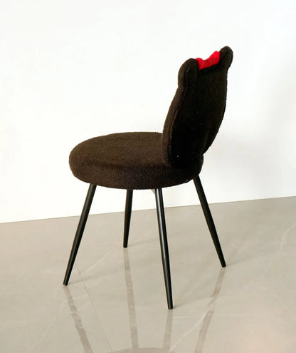 Kids Minnie Theme Chair – Black & White with Red Bow FURNIZA