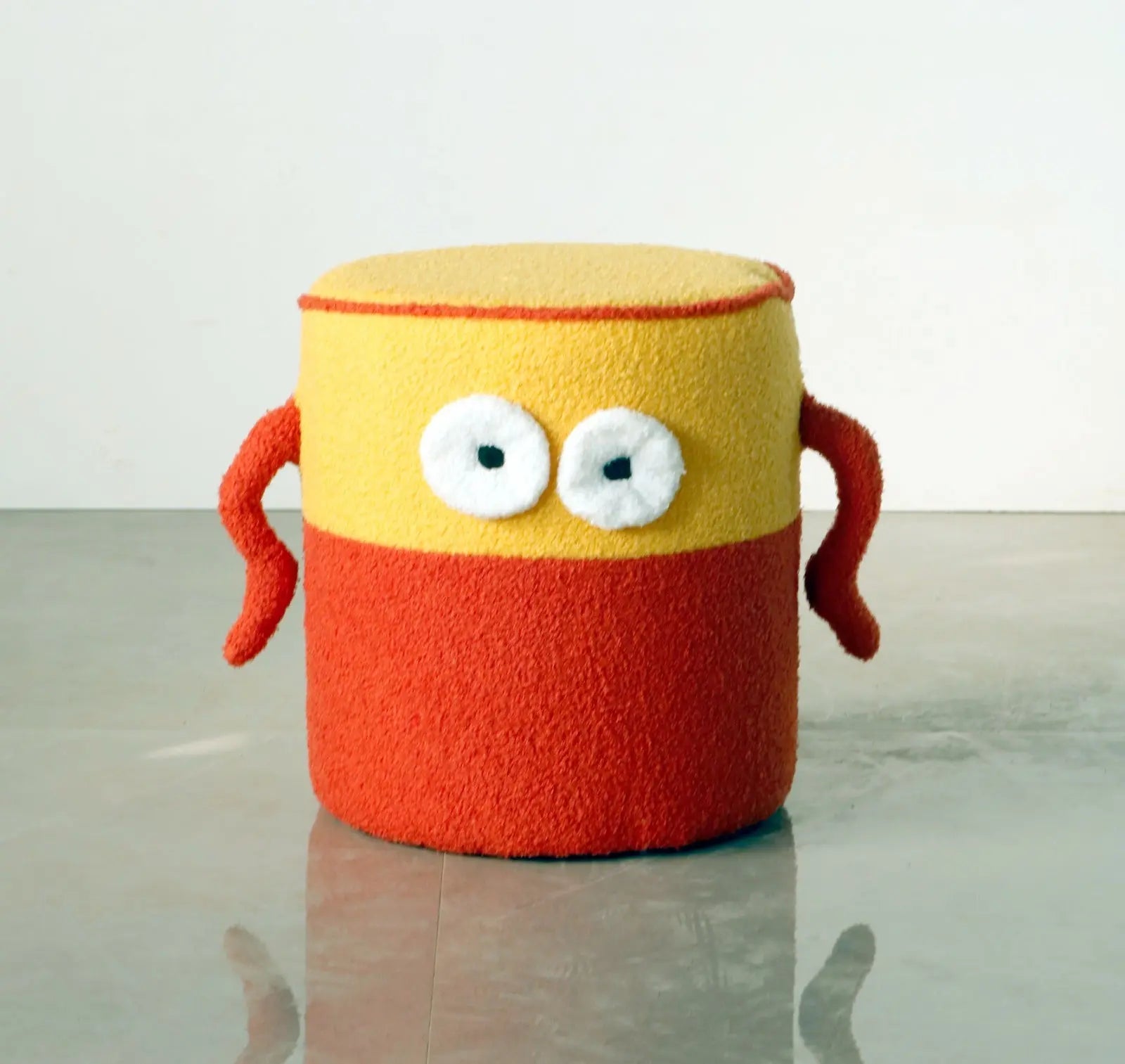 Playful Monster Kids Pouf – Yellow & Red FURNIZA