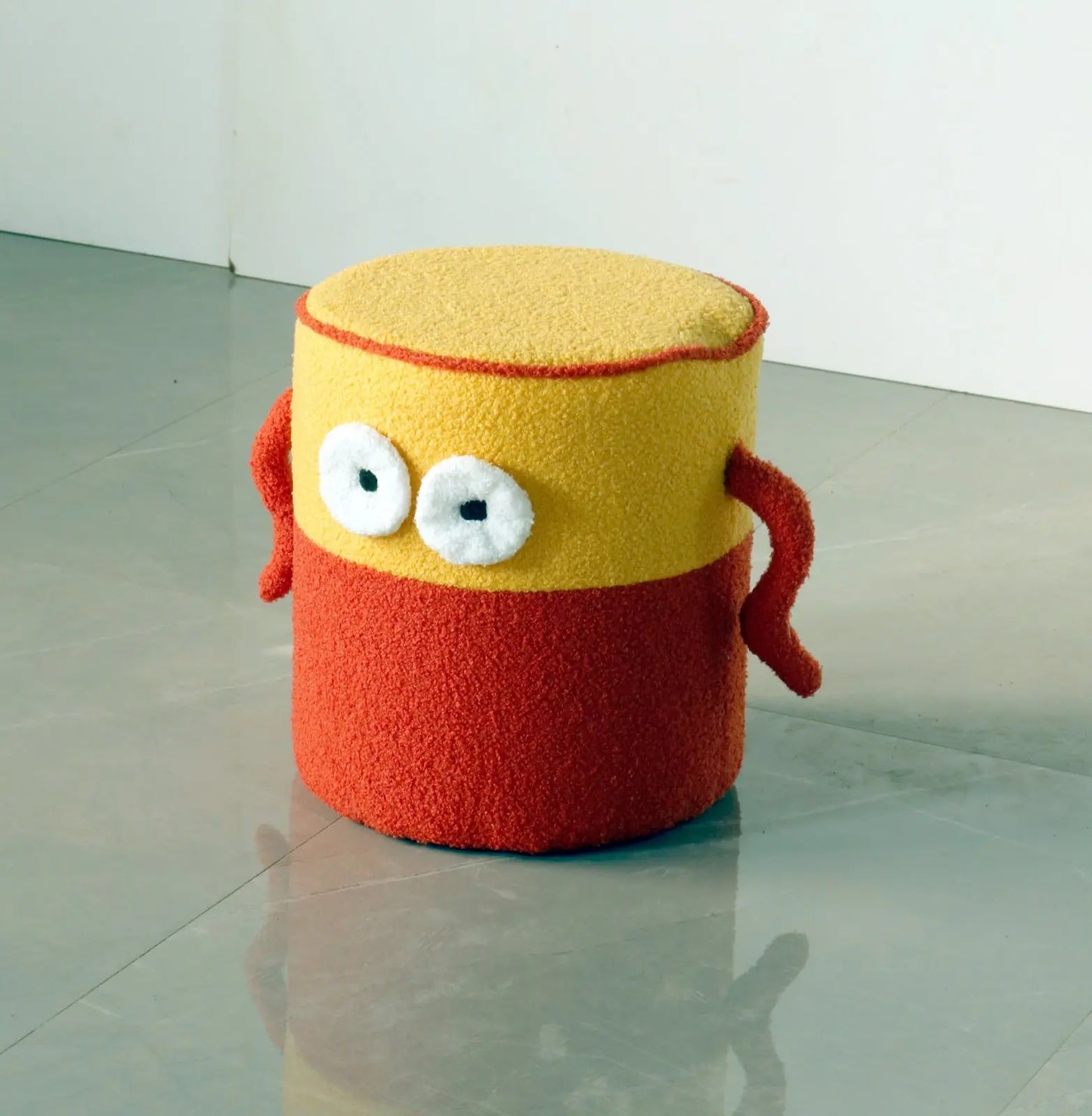Playful Monster Kids Pouf – Yellow & Red FURNIZA