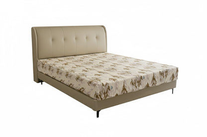 Modern Beige Upholstered King Bed 180×200 cm – Premium Comfort