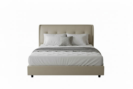 Modern Upholstered King Size Bed with Tufted Headboard – Luxury Bed Frame