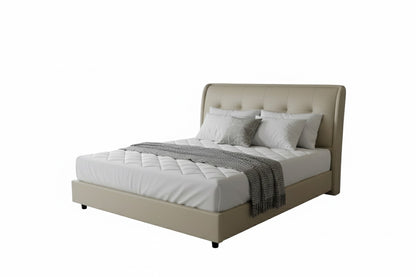 Modern Upholstered King Size Bed with Tufted Headboard – Luxury Bed Frame