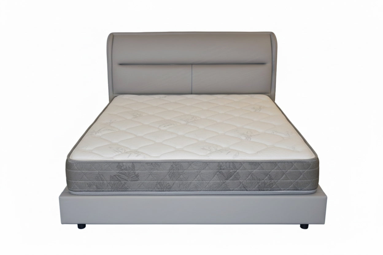 Modern Upholstered King Size Bed with Padded Headboard – Contemporary Bed Frame