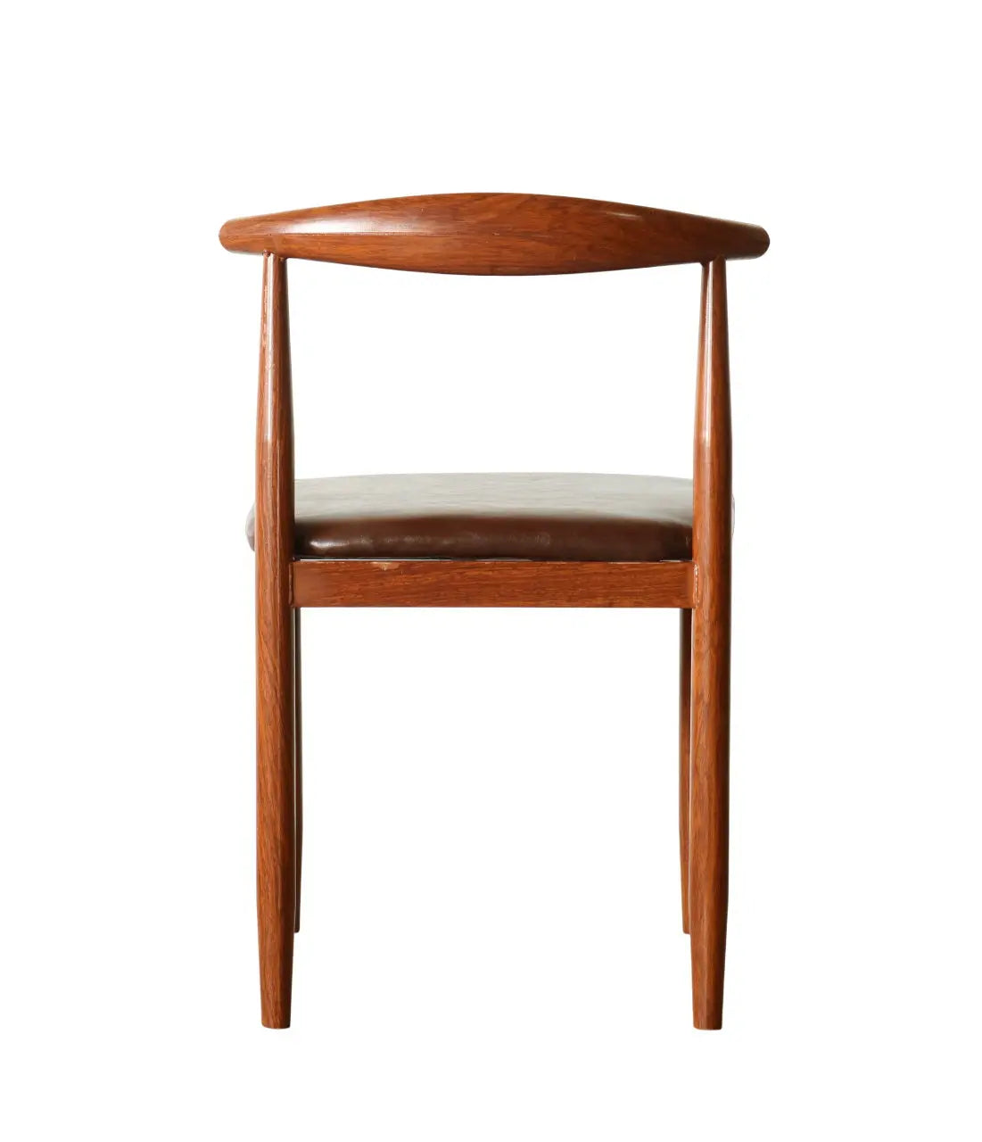 Brown Leatherette Dining Chair – Iron Frame Wooden Look FURNIZA